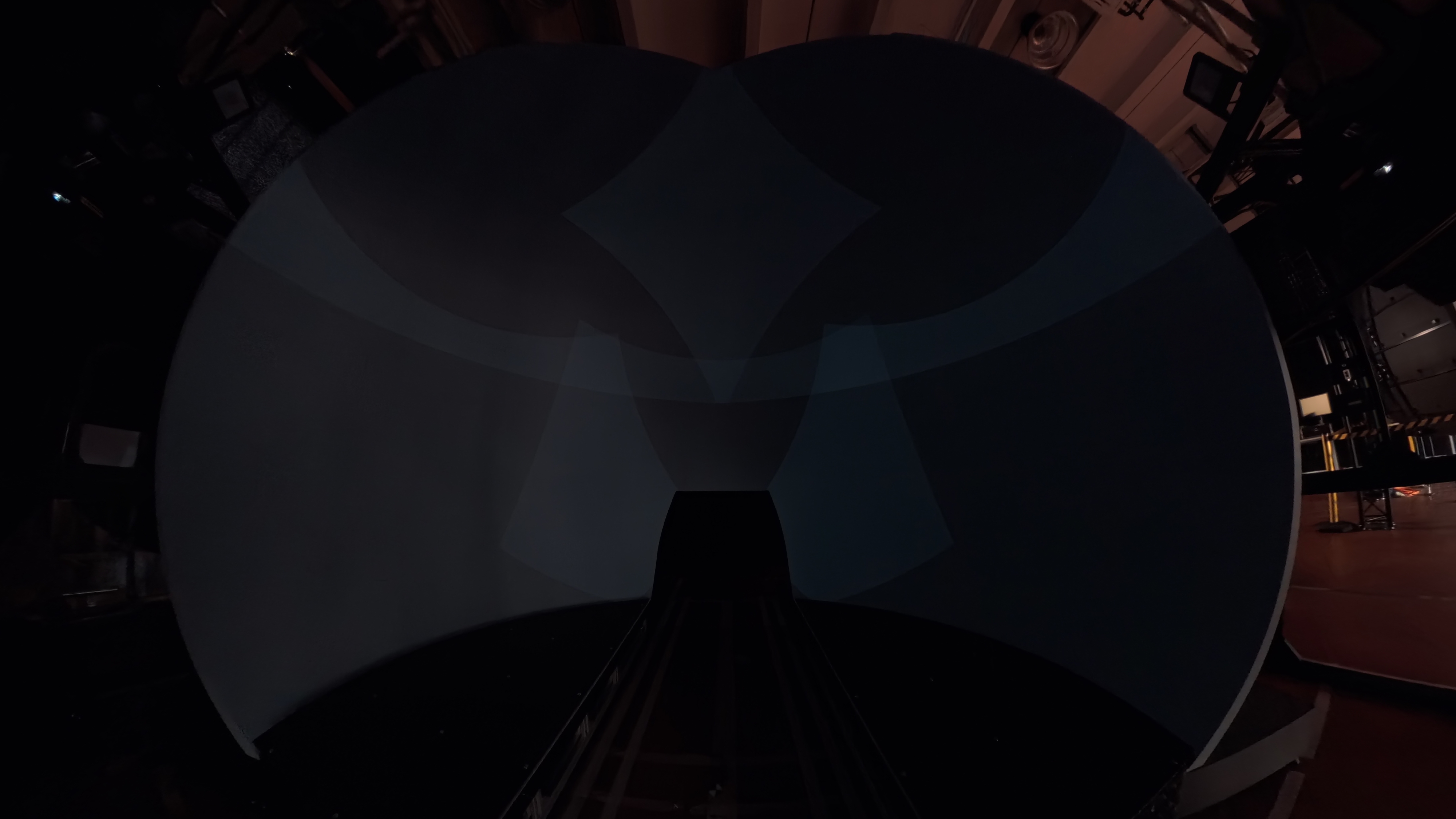 Multi-projector overlap zones visible on a dome screen