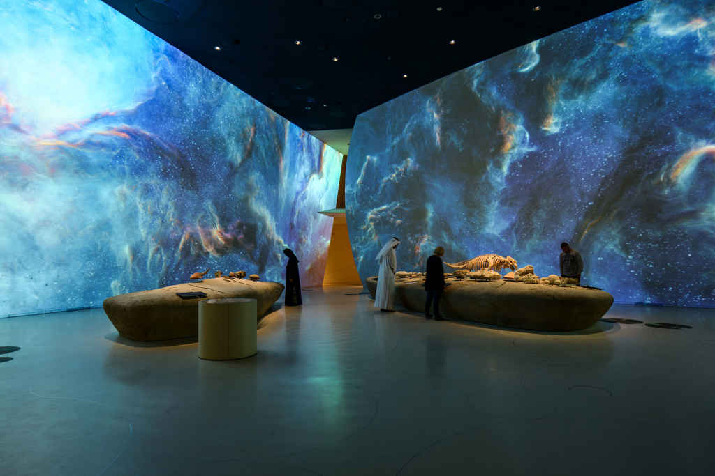 Immersive projection inside the National Museum of Qatar
