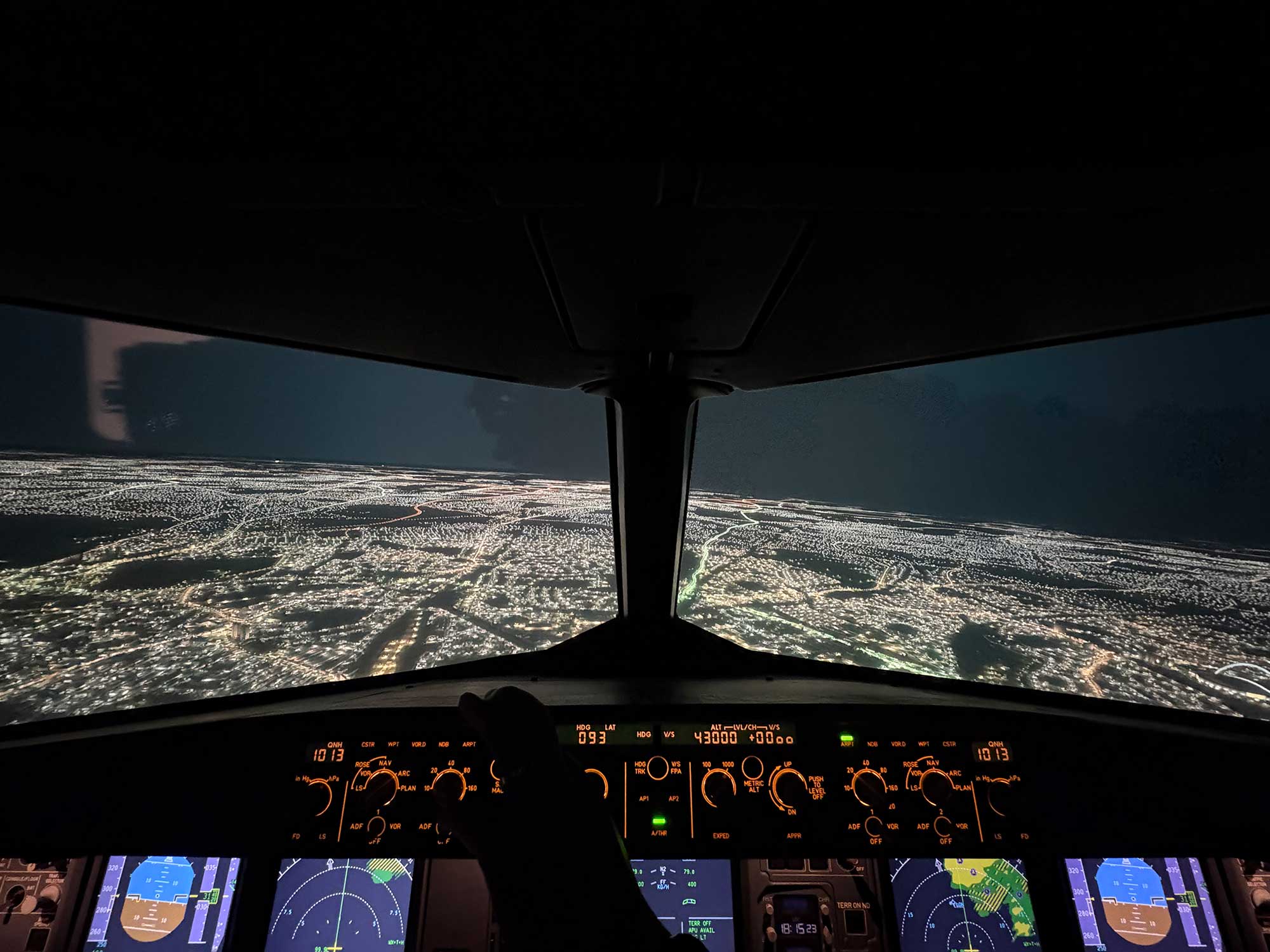 AMST A320 simulator with access platform at the Romanian Aviation Academy