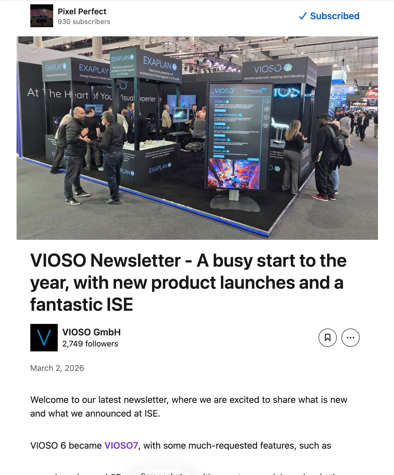 VIOSO Newsletter